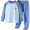 Generic Ragazzi Ragazze Blocco Manica Spalla Manica Lunga Pigiama Pantaloni Pigiama Pantaloni Biancheria Intima Termica Set in pile pigiama fondi ragazze, Blu, 12-14 Years