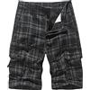 Generisch Pantaloni cargo da uomo corti a quadri, bermuda da donna, lunghezza al ginocchio, jeans per il tempo libero, pantaloni da lavoro, pantaloni cargo larghi con tasche multiple, pantaloni corti