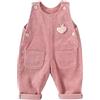 AOOPOO Salopette in Velluto a Coste per bebé Bimba Tuta Pantaloni con Bottoni Bretelle Comodo Cotone Pagliaccetto Senza Maniche con 3D Cuore Taglia 6 Mesi - 5 Anni