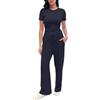UFinetech Pigiama Donna Due Pezzi Manica Corta Pantaloni Lunghi - Completo Casa Estivo con Maglia Arricciata in Vita, Morbido Loungewear Poliestere per Primavera Estate