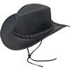 Pamposh Cappello Cowboy in Vera Pelle Uomo Donna Fatto a Mano Cappello Western Outback con Tesa Larga Flessibile Leggero Resistente Cappello Cowgirl Marrone (IT, Testo, XXL, Standard, Marrone)