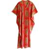 INDACORIFY INDACORIFIE Tigre Stampa Indiano Fatto a Mano Caftano Abito Lungo Top Caftano, Vestito Spiaggia Coprire, Tigre Mano Blocco Stampa Pigiameria Maxi Vestito Kimono Accappatoio Multi