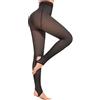 Jiuday Collant in pile da donna, effetto trasparente, calzamaglia termica calda, invernale, collant opachi di grandi dimensioni, elastici, a vita alta, 220 g in pile finto trasparente nero, XXL