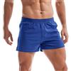 Amy Coulee Pantaloni da notte corti da uomo in cotone 3, pantaloncini da notte leggeri da uomo, con spacchi laterali, Blu, XXL