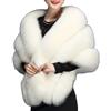 BININBOX Moda Donna Autunno Scialle Stola Inverno Capo Poncho Finta Pelliccia Giacca Cappotto Abito da Sposa (Taglia unica, Bianco)