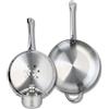Fackelmann ELO 9881450 - Set di 2 padelle da forno 28 e 32 cm e 1 pentola da 12 cm Elo Profi lucido, in acciaio inox, induzione