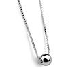 Dankadi Collana con ciondolo a sfera da 5 mm in argento Sterling 925, da donna, 18, 45 cm, catenina a forma di scatola, ciondolo a forma di perla rotonda placcata oro, chiusura con aragosta, regalo