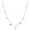 WANDA PLATA Collana Fortunata Argento 925 da Donna con Mano di Fatima, Ferro di Cavallo, Infinito e Occhio Turco, con Catena Regolabile 40 cm - 45 cm,confezione regalo