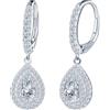 INFINIONLY Orecchini di diamanti da donna: orecchini a cerchio in argento 925 con chiusure francesi - 1 carati moissanite a goccia colore D chiarezza VVS1 certificato GRA - gioielli da sposa da feste