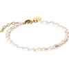 Purelei Pearlfection - Bracciale con vere perle d'acqua dolce, in acciaio inox placcato oro 14 K/18 K, 16-19 cm, elegante gioiello di perle, regolabile, Eine Grösse, Acciaio inossidabile, Agata