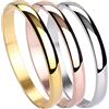 MILAKOO Braccialetto in Acciaio Inossidabile Lucido con Argento Oro Oro Rosa 8mm