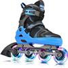 Kuxuan Skates Pattini regolabili in linea per ragazzi ragazze bambini con ruote luminose, pattini adolescenti per principianti donne