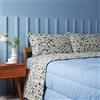 Bassetti completo lenzuola singole letto una piazza flanella 100% cotone art. Dotting Azzurro