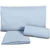 SpazioTessile Set lenzuola Completo lenzuola Morbida Microfibra No Stiro Tinta Unita o Fantasia (Azzurro, Matrimoniale)