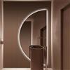 Generic Grande specchio da bagno con mezza luna LED Vanity, oscuramento anti-appannamento, luce a 3 colori, specchio da parete per ingressi di vanità, decorazione per la casa