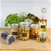 BERARDI SET BARATTOLI x4 CONTENITORI PER ALIMENTI CON COPERCHIO E CHIUSURA A CLIP LT. 2 | per sale zucchero pasta caffè biscotti | BARATTOLI VETRO ERMETICI VINTAGE CON 24 ETICHETTE