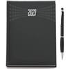 generico Agenda 2027 giornaliera A5 12 mesi 21x15 cm multilingue con rubrica telefonica, Cartina geografica e Festivita nel mondo, cover cartone, copertina rigida + omaggio penna sfera touch screen (casuale)