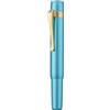 HONG DIAN HongDian M2 Penna stilografica mini Foresta Nera, pennino a foglia larga e design elegante in alluminio, da viaggio, a stelo corto, blu (lago azul)
