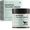 ZODENIS Whipped Beef Tallow Crema per viso e corpo Skincare,100% erba nutrita pura sebo di manzo, miele naturale e cera d'api, idratazione profonda e cura, balsamo tallow 120 g