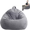 CEWROM Pouf Gigante a Forma di Goccia per Adulti - Solo Rivestimento Senza Imbottitura, Poltrona Sacco XL per Interni ed Esterni, Design Moderno per Soggiorno, Giardino, Gaming (grigio chiaro)