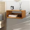 WDSHIYI Comodino Sospeso, Montaggio a Parete, Fatto a Mano, Mobile per Camera da Letto, Legno di Pino, Stile Minimalista e Unico, 43 x 19 x 25 cm, Noce