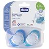 Chicco 00074833210000 Compact Bambino Succhietto, Silicone, 6-16 mesi, Colori Assortiti, 2 Pezzi