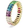 Swarovski Anello Matrix, Taglio baguette, Multicolore, Placcato color oro