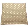 NATURMOOR Cuscino con noccioli di ciliegia con rivestimento in cotone lavabile, beige con pois bianchi, cuscino termico 400 g, cuscino con grani S (19 x 18 cm), 100% cotone, naturale ed ecologico, calore e