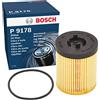 Bosch Filtro Olio per Auto P9178 - Protegge l'olio motore da fuliggine e da particelle metalliche - Offre una lubrificazione efficace del motore