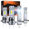 SEALIGHT Kit Led H7+H1 50000LM - Versione 2026 con Ventola 14000 giri/min, design 1:1, installazione plug and play, confezione da 4 pezzi.