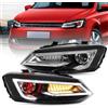 VLAND Fari per Polo 5 MK5 6R 6C 2009-2017 [non per Polo GTI/1.2 TSI/R], Luci anteriori DRL con indicatori di direzione sequenziali (Demon eyes)