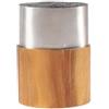 Coninx Ceppo Coltelli Cucina Acciaio Inox Ovale con Inserto in Legno di Acacia - Portacoltelli Universale per 12 Coltelli - Supporto Antiscivolo, Facile da Pulire, Vuoto