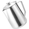 Dinhauyon Bricco Latte Professionale, Tazza Acqua Acciaio Inox 304 con Coperchio Monopezzo e Beccuccio Antigoccia, Pentolino Caffè Cappuccino per Frullati, Art Latte, Cucina, Ufficio, Casa, Ristorante (2000 ml)
