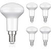 ledscom.de 5x lampadina LED E14, R50, bianco caldo (2700 K), 5,2 W, 485lm, 112°, opaca