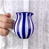City to Cottage® Bricco del Latte Piccolo da 150ml | Lattiera in Fantasia a Righe Blu Scuro| Realizzato e Dipinto a Mano in Ceramica