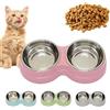 Generic Ciotola doppia per cani, con base antiscivolo e ciotola rimovibile in acciaio inox per cibo e acqua, ciotola anti-fuoriuscita, facile da pulire, ideale per cani di piccola taglia, gatti, cuccioli
