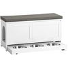 SoBuy Cuccia per gatti con ciotola per gatti in acciaio Inossidabile Panca con seduta Casetta per gatti Bianco 90x36x44cm FSR136-W