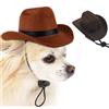 DHliIQQ Cappello da cowboy per animali domestici, cappello regolabile per cani, costume da cowboy, cosplay, cappellino regolabile per cani di piccola e media taglia, accessorio per costume da animale