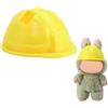 Lyreh Casco per Bambole, Luminoso e Adorabile Mini Elmetto Giocattolo per la Decorazione del Berretto della Bambola di Peluche da 17-20cm Accessori Portachiavi o Regali (Giallo)
