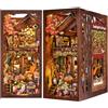 ETKVR Kit Book Nook, Puzzle 3D in Legno Fai-da-te Fermalibri Book Nook Miniatura Casa delle Bambole per Decorazione Libreria, Kit Modello DIY Inserto Booknook Vicolo per Adulti e Adolescenti