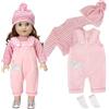 Xerteam Vestiti per bambole da 18 pollici, abiti carini, tute, cilindri e calze per bambole neonate da 35 a 45 cm (rosa)