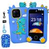 Elecoutek Smartphone Per Bambini- Cellulare per Bambini, Regalo Giocattoli per Bambina 3-10 anni Compleanno Natale, 2,8 Giocattoli Elettronici Educativi con 44 Giochi, Telecamera, Musicale (Blu)