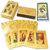 YIMINGOUFEI Tarocchi Inglesi Waite in Lamina d'Oro, 78 Carte in PVC Impermeabile con Guida da 36 Pagine, Mazzo Tarot Sole Luna e Stelle Celestiali