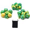 DollaTek Dadi poliedrici Set Giochi da Tavolo Dadi 3 Set Dadi 3 x 7 (21 Pezzi) Serie Die D20 D12 D10 D8 D6 D4 Dadi DND DND Rpg MTG Doppi Colori One Piece (Yelloe e Green)