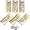 QUARKZMAN 6Pezzi 3x1.4 Pollici Cerniere per Porte Non a Filo Non Rumorose Cerniere per Porte a Libro Placcatura per Mobili da Cucina Finestre Armadio con Viti, Colore Zinco