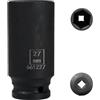 Flewdart bussola lunga esagonale 1/2 27mm, chiave a bussola 27 mm 1/2, Lunghezza 78 mm, acciaio al cromo molibdeno, CR-MO (27mm)