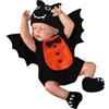 Generico Costume Pipistrello Neonato Divertente Unisex Costume Pipistrello Cosplay Vintage Costumi Di Halloween Tutina Da Neonato Jumpsuit Per Bambini Con Cappello Scheletro Vestito Da Carnevale