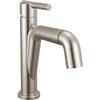 Delta Nicoli 1 foro Pull Down Rubinetto da bagno con spruzzatore, nichel spazzolato monoforo rubinetto per lavabo con spruzzatore estraibile per vanità, scarico push-pop, acciaio inossidabile