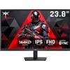 KTC Gaming Monitor 24 Pollici, FHD@144Hz 120Hz con IPS Panel, protezione hardware contro la luce blu, 95% DCI-P3, 99% sRGB, ΔE＜2, 300 cd/㎡, 1500:1, Flicker-Free e Adaptive Sync per lavoro e gioco