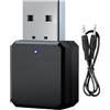 MYGLOAR Nuovo ricevitore Bluetooth USB per auto 2025 5.1 con AUX da 3,5 mm, interfaccia USB Plug and Play, microfono integrato, doppia connessione per auto/PC/TV/altoparlanti cablati